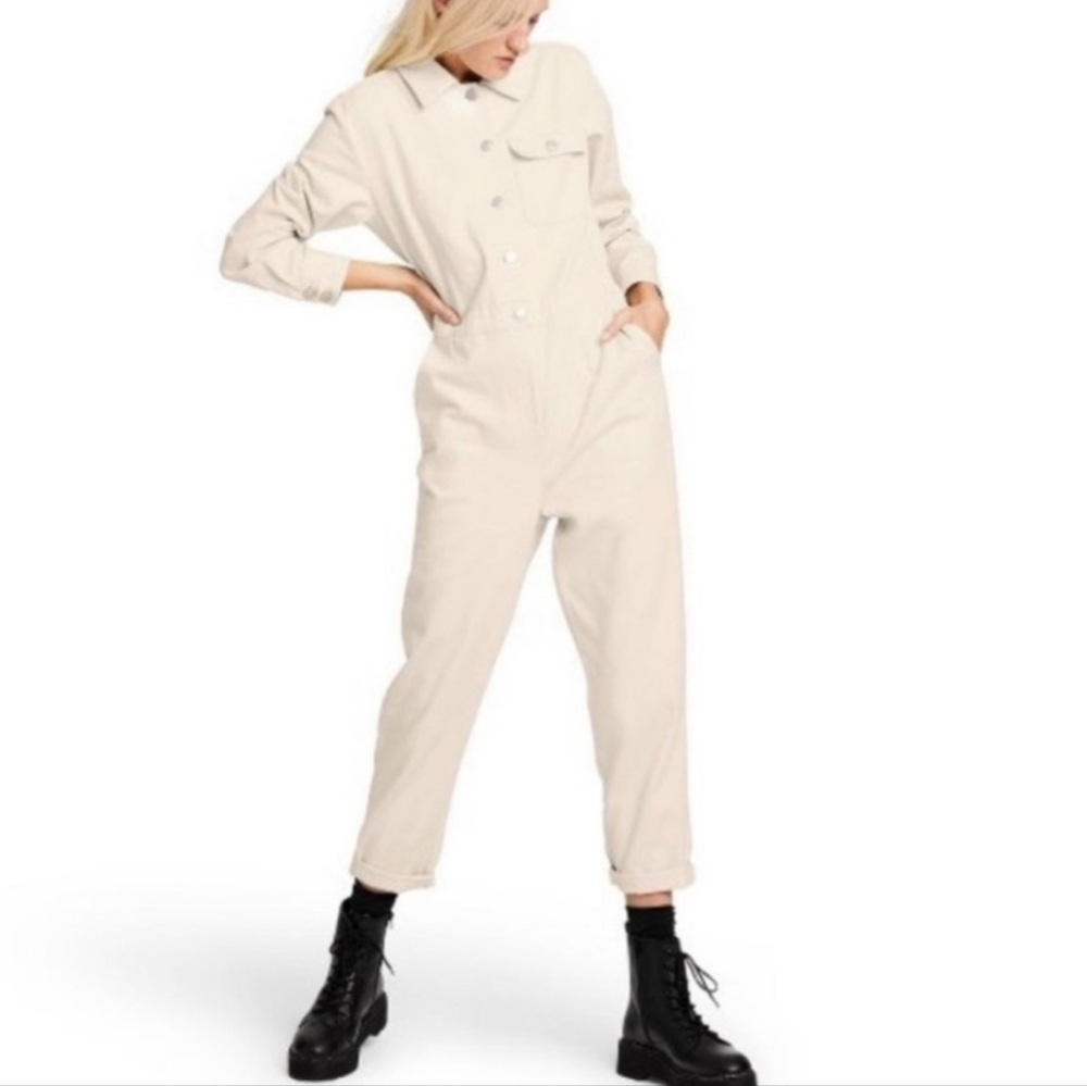 Sandy Liang Cream Button-Up Jumpsuit Collaboration With Target